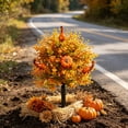 thumbnail image 6 of Sahpxhe Halloween Garden Stake Decorations, Thanksgiving Artificial Fall Pumpkin Decorative Planters for Home Outdoor Yard Party Decor Orange, 6 of 9