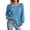 Blue, variant on Defitshape Women's Cable Knit Sweater Long Sleeve Fall Top Boat Neck Soft Button Bishop Sleeve Spring Elegant Winter Thick Loose Fit Knitwear Knitted Pullover Sweater Black Medium