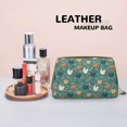 thumbnail image 4 of Bingfone Flowe Rooster Print Leather Makeup Bag, Portable Hand-held Zipper Female Cosmetic Bag Toiletry Bag, Suitable for Home and Travel, 4 of 6