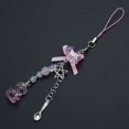 thumbnail image 4 of SIEYIO Chic Bowknot Mobile Phone Chain Elegant Beaded Phone Charm with Angel Wing Heart, 4 of 21