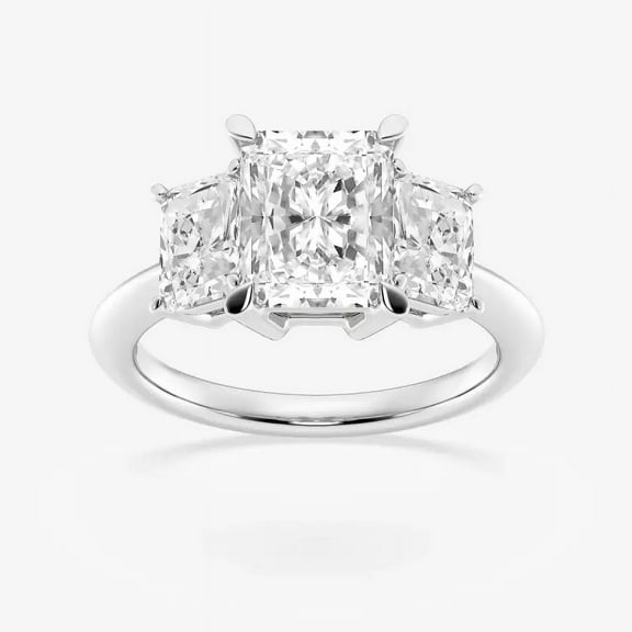 Cloud Jewel Round Cut 0.7 Ct VVS1/D Lab Created Simulated Diamond Ring - 14K White Gold Plated Rings - White Diamond Wedding Rings for Him - Modern Men's Engagement Jewelry