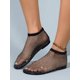 thumbnail image 2 of Women's Fashionable Breathable Flat Sandals With Hollow Out Design, Rhinestone And Fishnet Details, 2 of 4