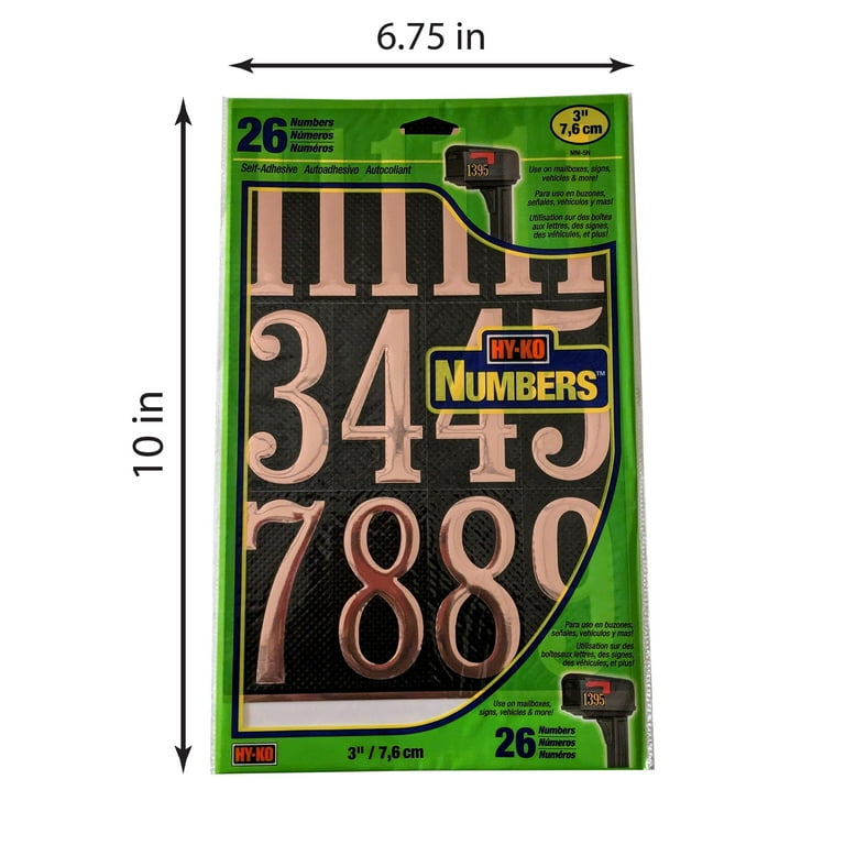 Hy-Ko 3-Inch Bold Gold & Black Self-Adhesive Vinyl Number