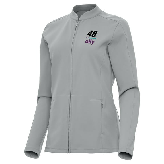 Women's Antigua Gray Alex Bowman Regard Full-Zip Jacket