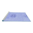 thumbnail image 2 of Ahgly Company Machine Washable Indoor Round Abstract Blue Modern Area Rugs, 3' Round, 2 of 4