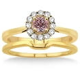 thumbnail image 2 of 1.25 Carat Morganite & Diamond Bridal set Halo on 10k Yellow Gold, 2 of 2