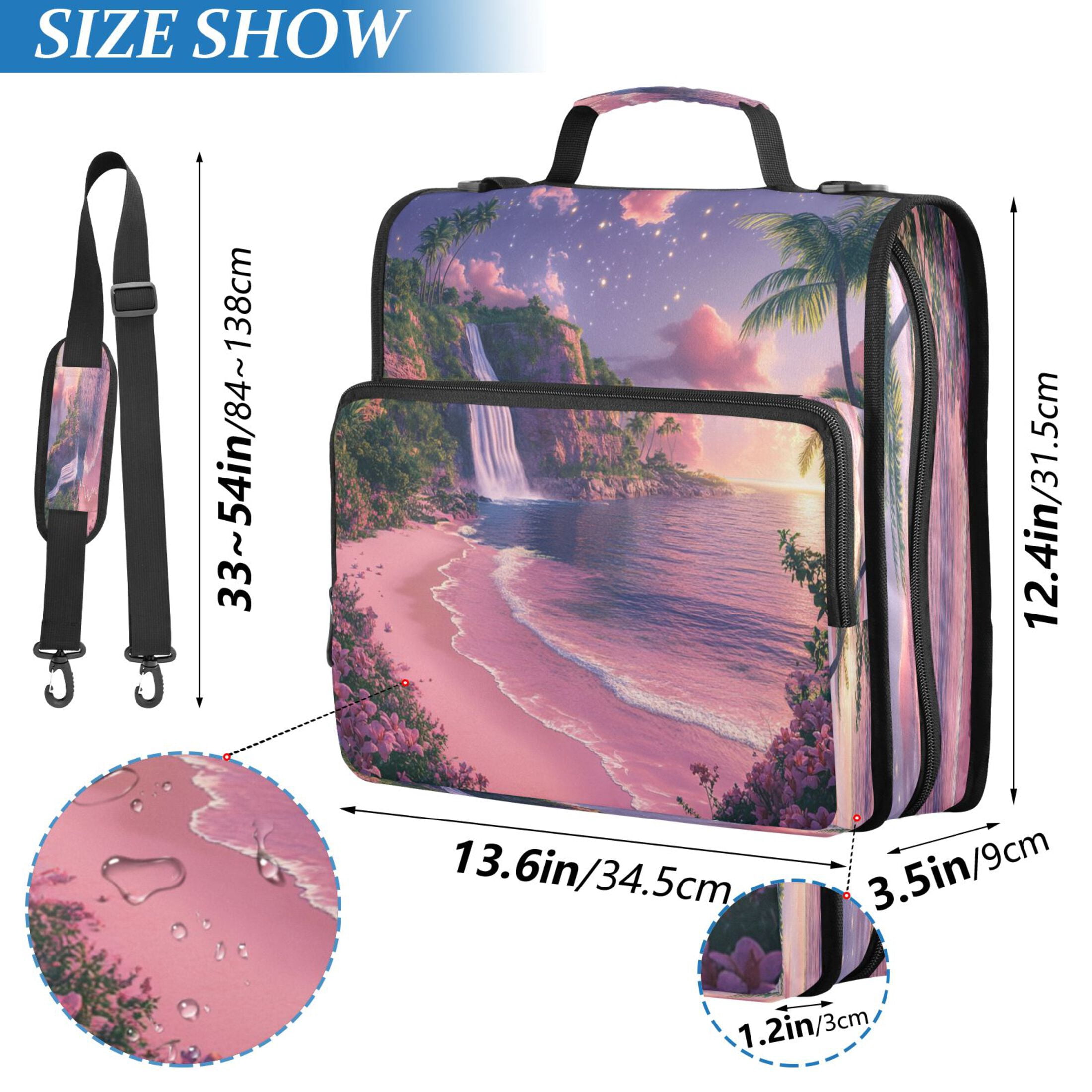 YAZAOO Zipper Binder trapper keeper Documents Organized Design Tropical Twilight Oasis Printed