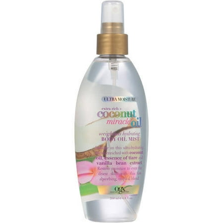 OGX Extra Rich + Coconut Miracle Oil Weightless Hydrating Body Oil Mist, 6.8 (Best Coconut Oil For Consumption)