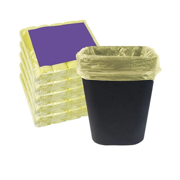 5 /100Pcs Strong Trash Bags Colorful Clear Garbage Bags Bathroom Trash Can Liners Small Plastic Bags for Home Kitchen, Dusknt Rubbish Bags Big Sale Disposable Packet, 1 Pack of Yellow Garbage Bag