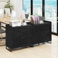 thumbnail image 6 of Conate 2 Drawer Farmhouse File Cabinet, Lateral Filing Cabinet with Charging Station for Home Office, Letter / Legal / A4 Size Hanging Files, 6 of 7
