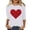 A252 White, variant on FASHOFT Valentine's Day Shirts for Women 3/4 Length Sleeve Tops Funny Love Heart Graphic Cute Crew Neck Holiday T-Shirts Black L