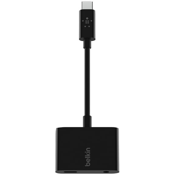 Open Box Belkin F7U080BTBLK Rockstar 3.5 MM Audio   USB-C Charge Adapter