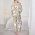 thumbnail image 6 of Wukai White Goose Print Women's Pajama Set - Soft Long Sleeve Sleepwear for Comfort and Style-Large, 6 of 9