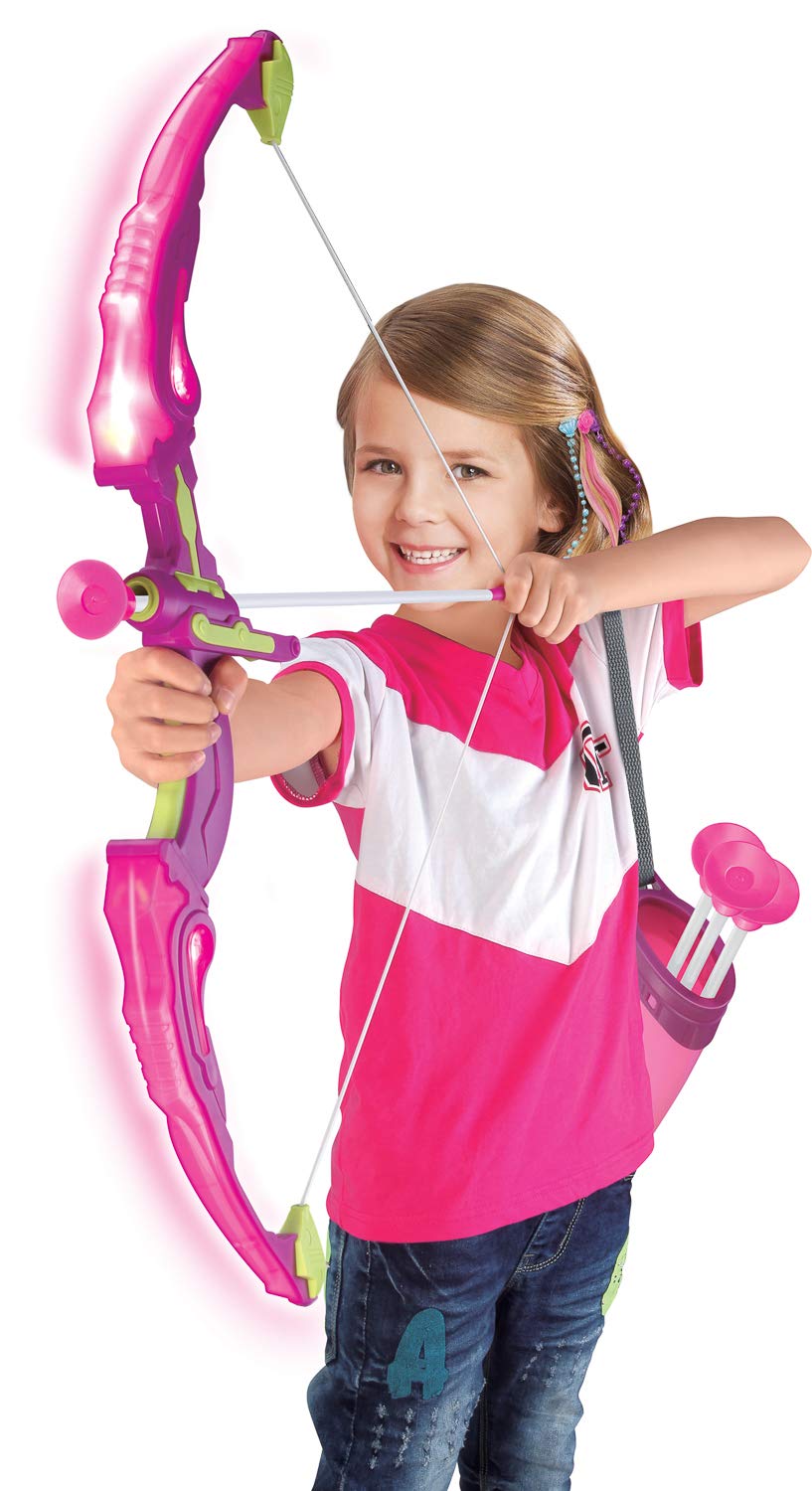 Click N' Play Pink Bow and Arrow Light Up Archery Set | Sport Set for Girls Outdoor Hunting Play | Pink Bow, 3 Suction Cup Arrows, Target, and Quiver - image 5 of 5
