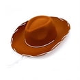 thumbnail image 3 of Adult Western Sheriff Costume Hat – Classic Cowboy Hat for Men & Women – 1950s Rancher Style, Brown, 3 of 4