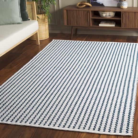 Safavieh Cape Cod Rowina Wavy Striped Area Rug, Ivory/Teal, 4' x 6'