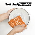 thumbnail image 3 of Sm:)e Hello Pumpkin Fall Thanksgiving Kitchen Dish Towels Set of 2, Striped, 18 x 26 Inch, Orange, 3 of 6
