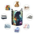 thumbnail image 4 of Pofeuu Cosmic Cat In Window Print Laundry Basket Circular Laundry Hamper with Handle Waterproof Oxford Fabric Foldable Dirty Clothes Storage Bucket Gift Storage Basket-Medium, 4 of 6