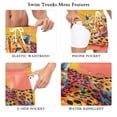 thumbnail image 5 of joogoo Men's Leopard Oil Paint Swim Trunks with Liner Pocket Beach Shorts Large, 5 of 9