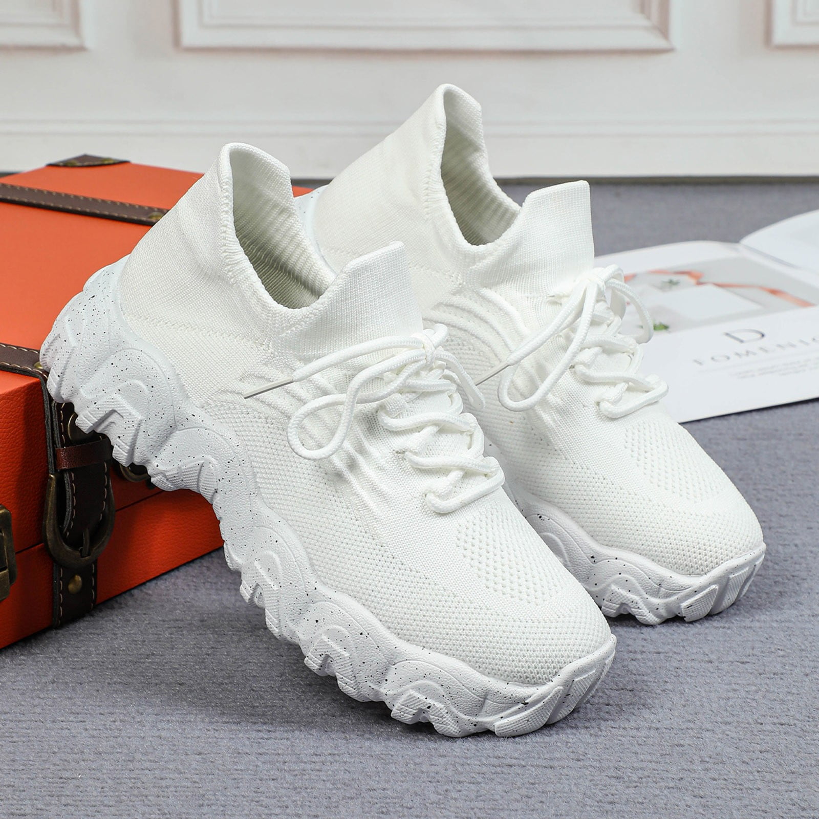 Dakaela Nurse Shoes for Women Classic Mesh Breathable Lightweight Non Slip Orthopedic Sneakers Clear 9.5
