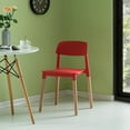 thumbnail image 6 of Modern Plastic Dining Chair Open Back with Beech Wood Legs, 6 of 7
