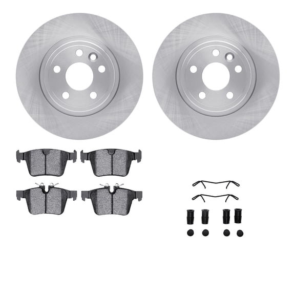 Dynamic Friction Company Rear Brake Rotors with 5000 Advanced Brake Pads includes Hardware 6512-11163