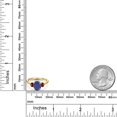 thumbnail image 6 of Gem Stone King 18K Yellow Gold Plated Silver Blue Lapis and Red Garnet Engagement Ring for Women | 2.74 Cttw | Oval 9X7MM | Gemstone Birthstone | Size 9, 6 of 6