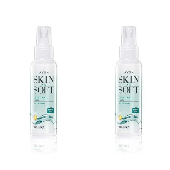 2 X Bottles Avon Skin So Soft Original Dry Oil Spray Travel Size 3.38 fl oz -100 ml each