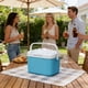 thumbnail image 5 of Recipiente de almacenamiento para cubitos de hielo con tapa para congelador, caja grande de plástico para hielo, caja apilable de agua de cristalización azul-verde para bebidas en la cocina y fiestas, 5 of 6