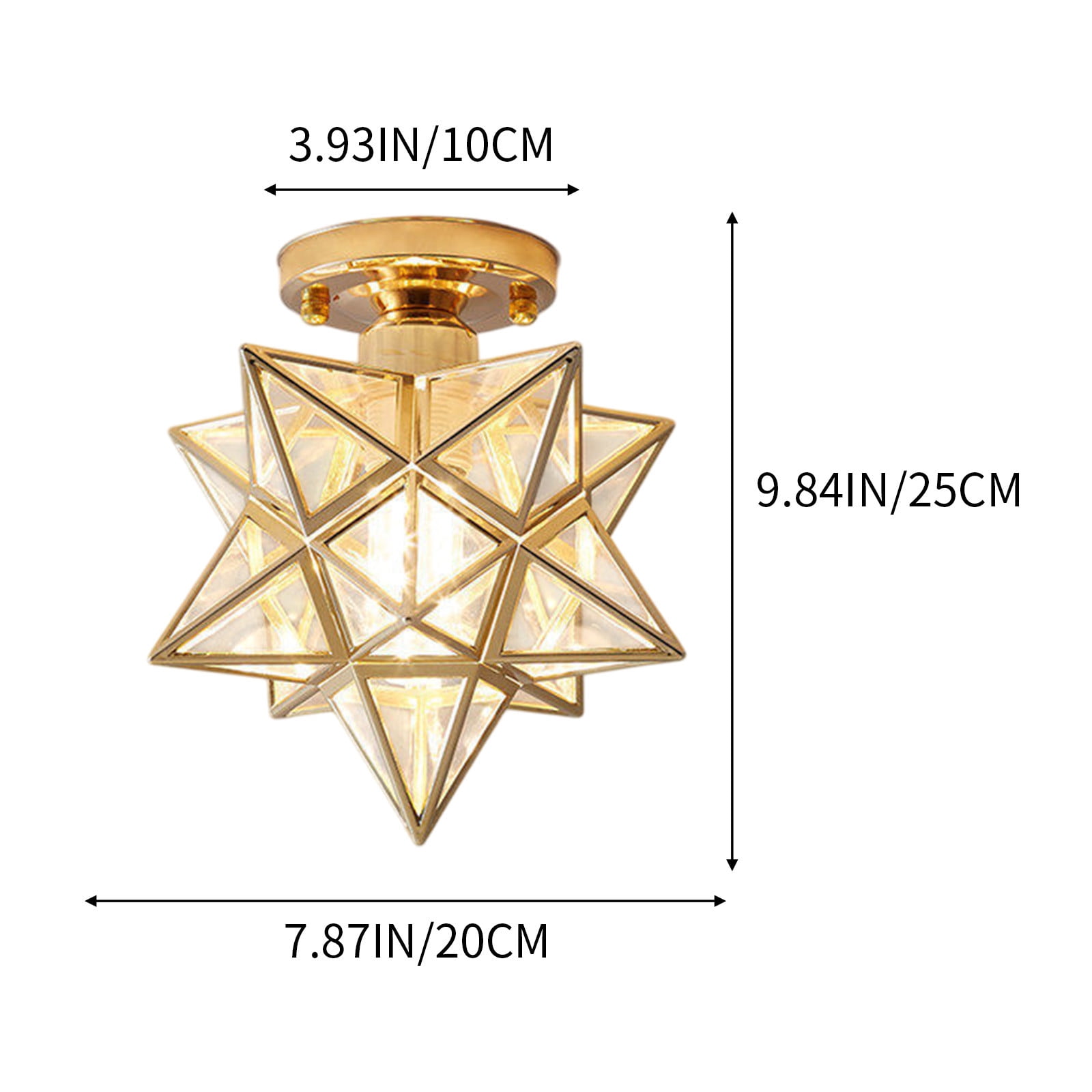Feltree Five-Pointed Star Crystal Ceiling Light for Hallway, Balcony, Entryway with Easy Installation - Modern Decorative Lamp