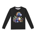 thumbnail image 5 of Pyjama Bebe Garcon Children's Dinosaur Printed Crew Neck Long Sleeve Top Pants 2 Piece Spring Fall Pajama Set Pyjama Bébé Black 3 Years-4 Years, 5 of 5