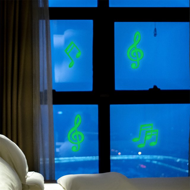 BRIGHTFUFU Calcomanías Luminosas De Notas Musicales Para Decorar Habitaciones Y Espacios Interiores