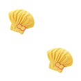 thumbnail image 3 of Matsuzay Gorros de secado de pelo de felpa fáciles de limpiar para un mantenimiento sencillo, adecuados para familias, gorro de pelo seco amarillo 29*30 2Conjunto, 3 of 6