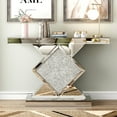 thumbnail image 3 of Modern Console Table with Crushed Diamond Inlay, 3 of 7