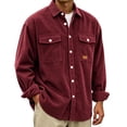 thumbnail image 3 of Men Corduroy Shacket Sevevn Long Sleeve Lapel Collar Button Front Jacket With Dual Chest Pockets For Daily Casual Wear Weekend Outings And Everyday Street Occasions, 3 of 8