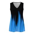 thumbnail image 4 of Playeras,Blusas y Tops,Ropa para Mujer Recortada camisetas sin mangas para las mujeres Mujeres Casual Tie Dye Impresión Cuello en V Sin mangas Chaleco Camiseta Blusa Tops (Blue, XXL), 4 of 6