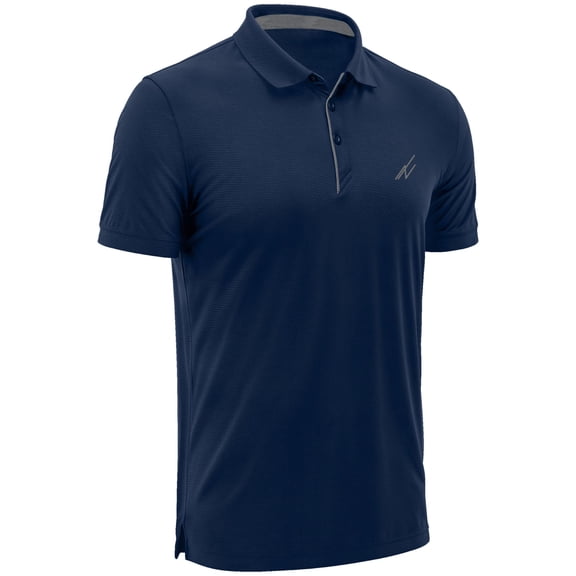 NY Threads Men's Golf Polo Shirt UPF 70 Regular Fit Moisture Wicking Quick Dry Performance Short Sleeves Polo, Medium, Navy