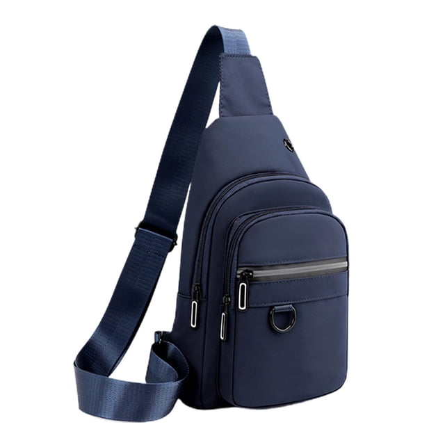 Hukapapa Bolso de pecho con un solo hombro, bolso de pecho diagonal de tela de nailon, mochila pequeña de gran capacidad para mujer, azul