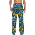 thumbnail image 2 of HPINK-T Mens Sleep Pajama Pants Set Bottoms Motorcycle Lettering Fleece Lounge Sleepwear PJs S, 2 of 7