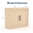 thumbnail image 2 of 35.4 in Sideboard Buffet Cabinet with Storage, Mid Century Modern Accent Cabinet with 2 Doors, Wood Coffee Bar Media Console Credenza for Living Room, Kitchen, Hallway, Natural, 2 of 9