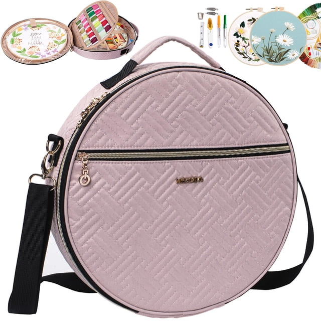 Bolsa de bordado MYBAGZING Bolsa de almacenamiento redonda para bordar