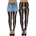 thumbnail image 3 of ToBeInStyle Women's Crotchless Pothole Tights - Black - One Size, 3 of 6