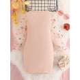 thumbnail image 4 of Gupgi Robe Décontractée Côtelée pour Petites Filles 4-7T Robe à Manches Longues en Maille Fleurie pour Tout-Petits Col Ras du Cou Robe Patchwork, 4 of 5