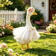 thumbnail image 4 of SHENGXINY Porch Goose Outfit, Thin Tulle Tutu Rhinestone Flower Set Goose Clothes for Lawn Courtyard Patio Home Decor, 4 of 5