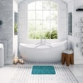 thumbnail image 2 of Bath Rug Memory Foam Mat 3D Pebble Peacock Blue 32"L x 20"W, 2 of 6