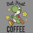 thumbnail image 2 of Women's Nintendo Yoshi First Coffee Racerback Tank Top Gray Heather Medium, 2 of 4