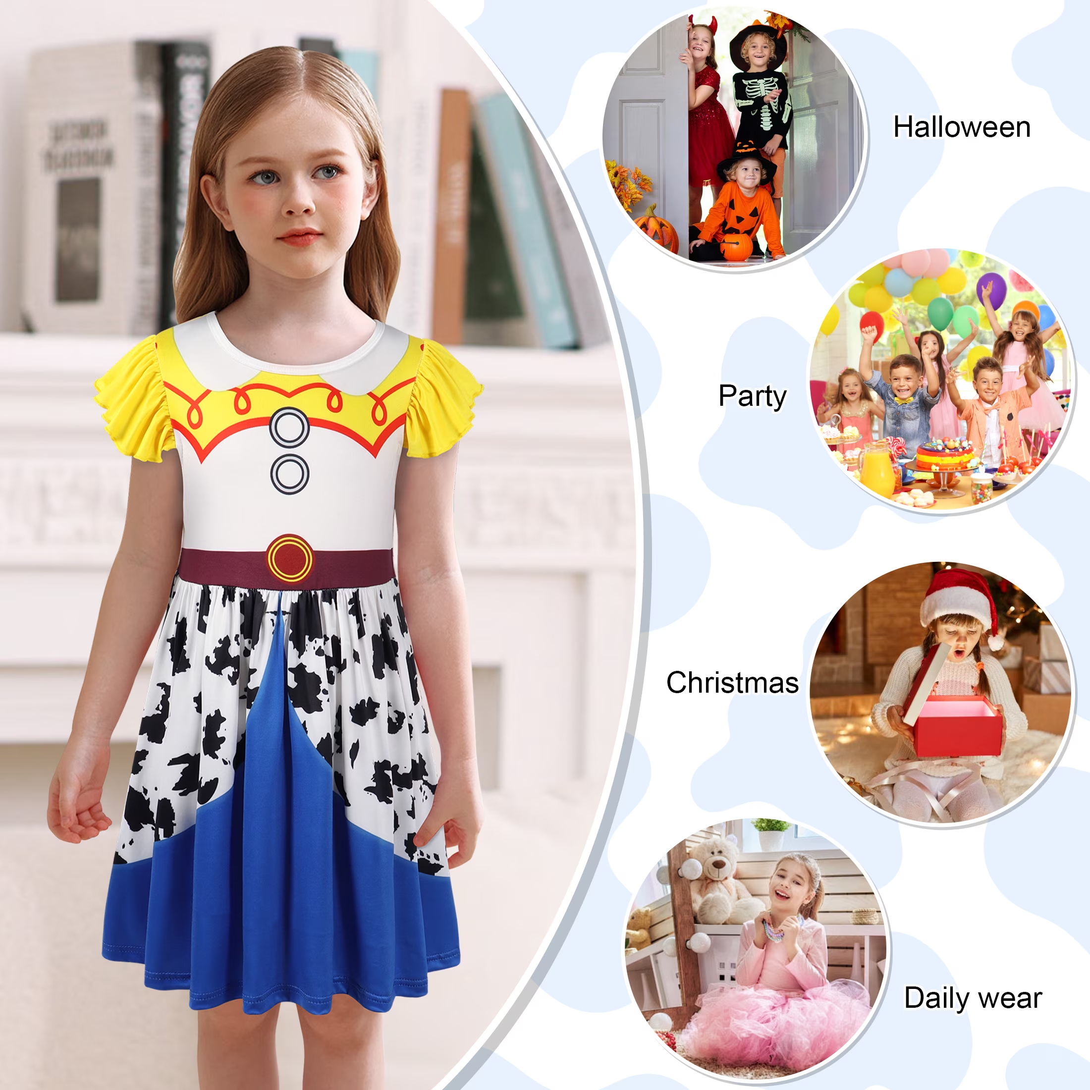 Benylion Girls Cowgirl Costume Dress, Western Outfit photo 5