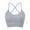 Grey, variant on Bralette Women Removable Padded Sports Strappy Bra Yoga Seamless V Neck Triangle Wireless Longline (White, L)