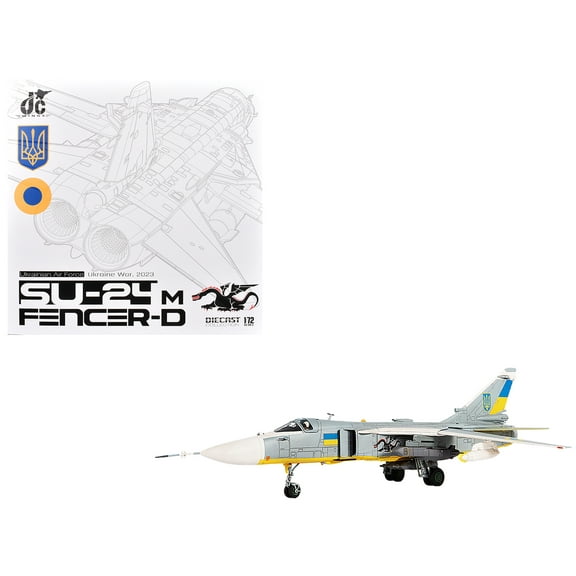 Sukhoi Su-24M Fencer-D Bomber Aircraft "Ukraine War" (2023) Ukrainian Air Force 1/72 Die Cast Model by JC Wings