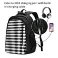 thumbnail image 2 of Fotbe Black And White Diamonds Mochila con Estampado y Puerto USB para Hombre y Mujer, Mochila Antirrobo, Mochila de Viaje, Mochila Escolar, Mochila Universitaria, 2 of 7